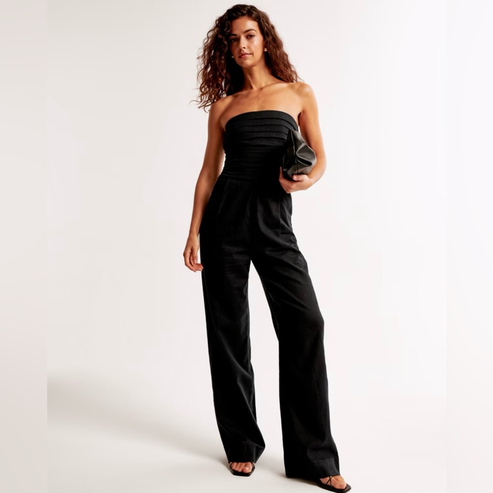 Emerson Linen-Blend Strapless Jumpsuit
